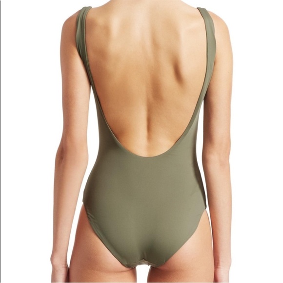 New! Onia Kelly One Piece Swimsuit Swim Forest Green - Picture 3 of 7